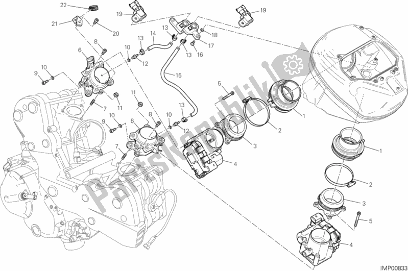 All parts for the Throttle Body of the Ducati Hypermotard Hyperstrada 821 2013