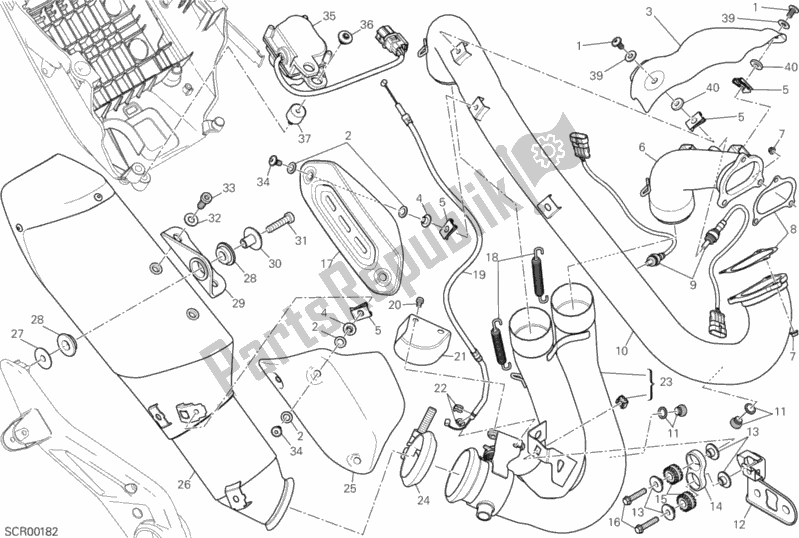 Tutte le parti per il Impianto Di Scarico del Ducati Hypermotard Hyperstrada 821 2014
