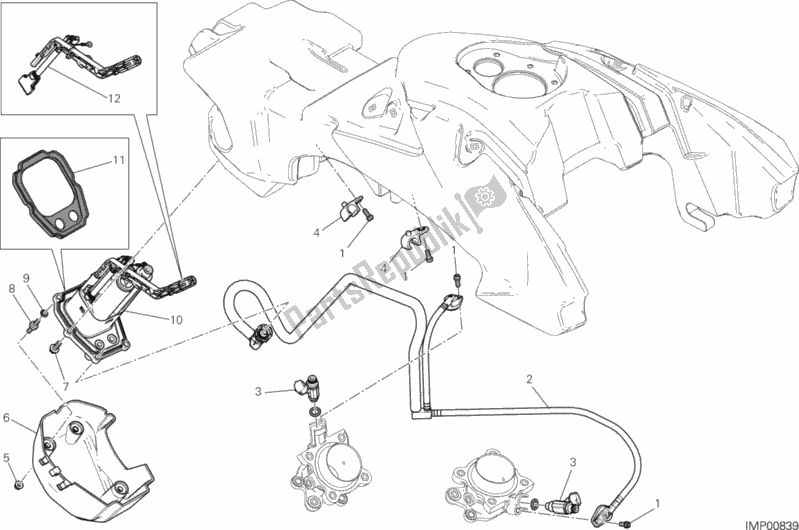 Tutte le parti per il Sistema Di Alimentazione Carburante del Ducati Hypermotard Hyperstrada 821 2014