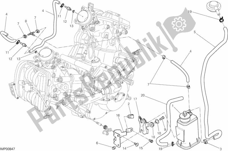 Todas las partes para Bote De Tubería De Aire Caliente de Ducati Hypermotard Hyperstrada 821 2014