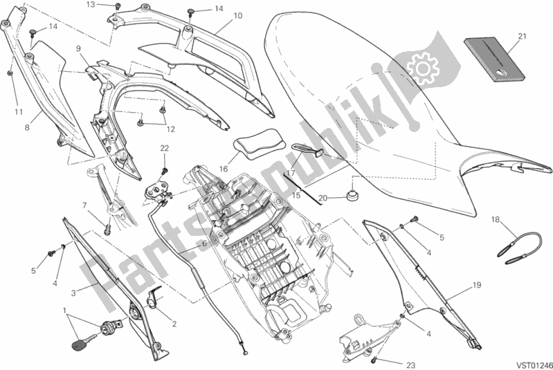 Tutte le parti per il Posto A Sedere del Ducati Hypermotard Hyperstrada 821 2014