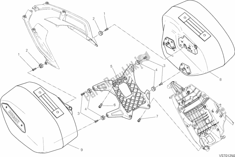 Tutte le parti per il Borse Laterali del Ducati Hypermotard Hyperstrada 821 2014