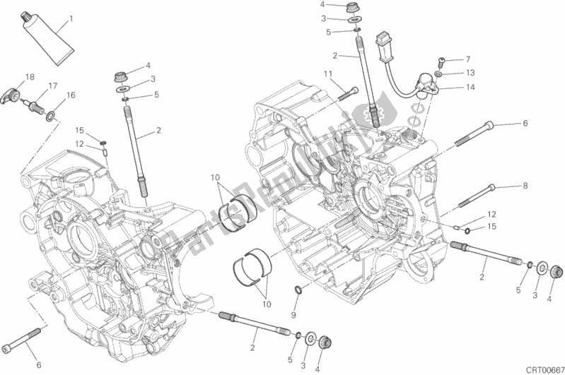 Tutte le parti per il 10a - Coppia Semicarter del Ducati Hypermotard Hyperstrada 821 2015