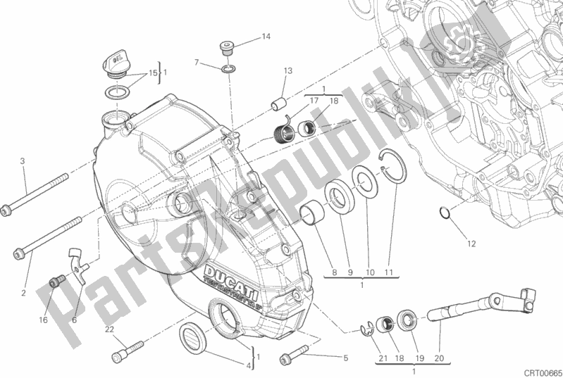 Alle onderdelen voor de Koppelingsdeksel van de Ducati Hypermotard Hyperstrada 821 2015