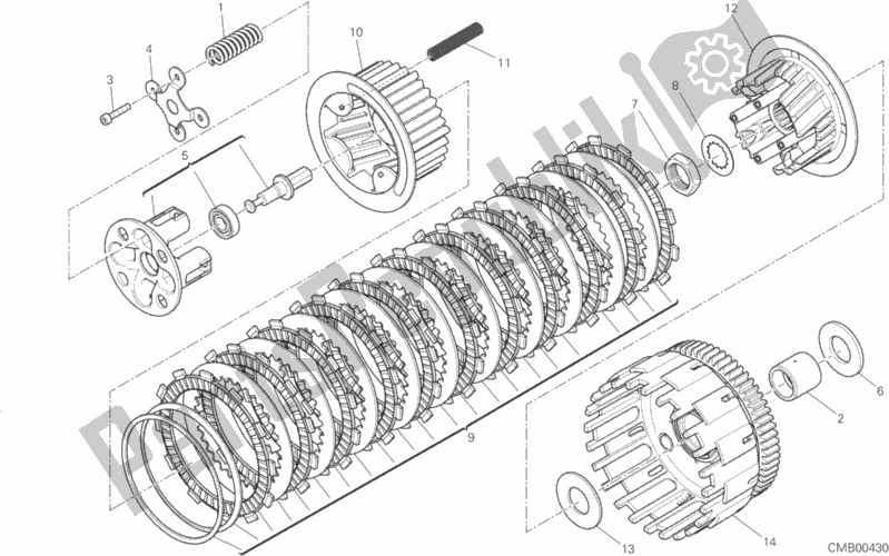 All parts for the Clutch of the Ducati Hypermotard Hyperstrada 821 2015