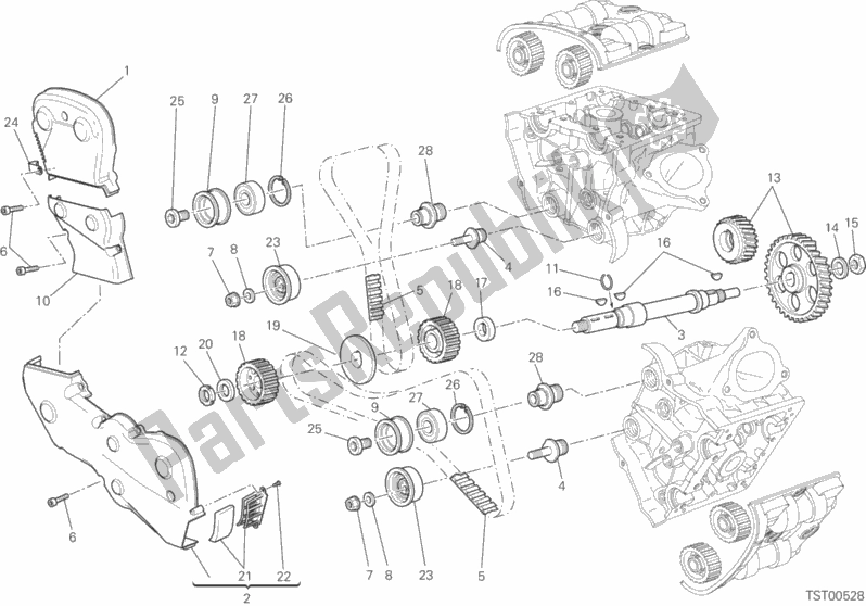 All parts for the Distribuzione of the Ducati Hypermotard Hyperstrada 821 2015