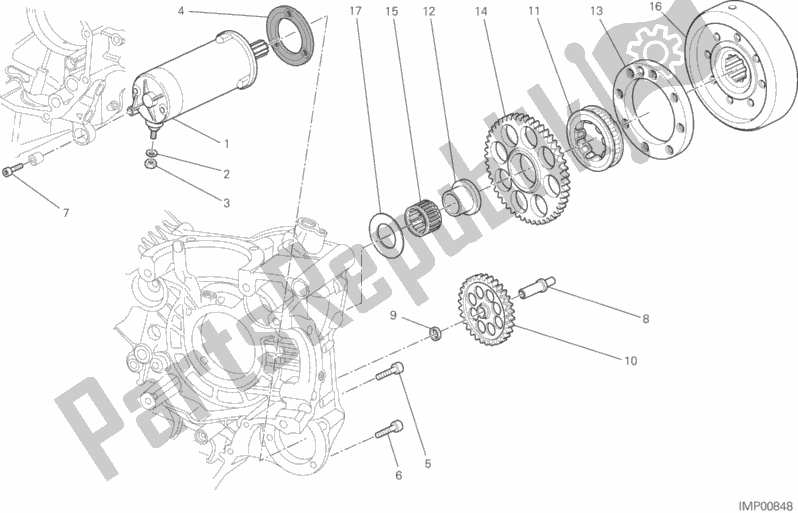 Alle onderdelen voor de Elektrisch Starten En Ontsteken van de Ducati Hypermotard Hyperstrada 821 2015