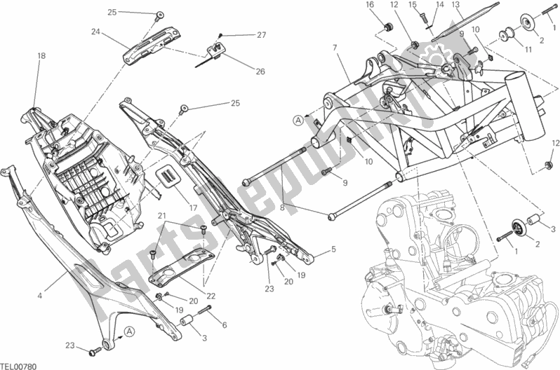 Todas las partes para Marco de Ducati Hypermotard Hyperstrada 821 2015