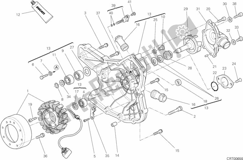 Toutes les pièces pour le Couvercle De Générateur du Ducati Hypermotard Hyperstrada 821 2015
