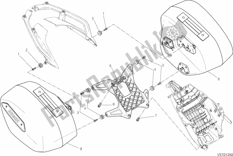 Tutte le parti per il Borse Laterali del Ducati Hypermotard Hyperstrada 821 2015