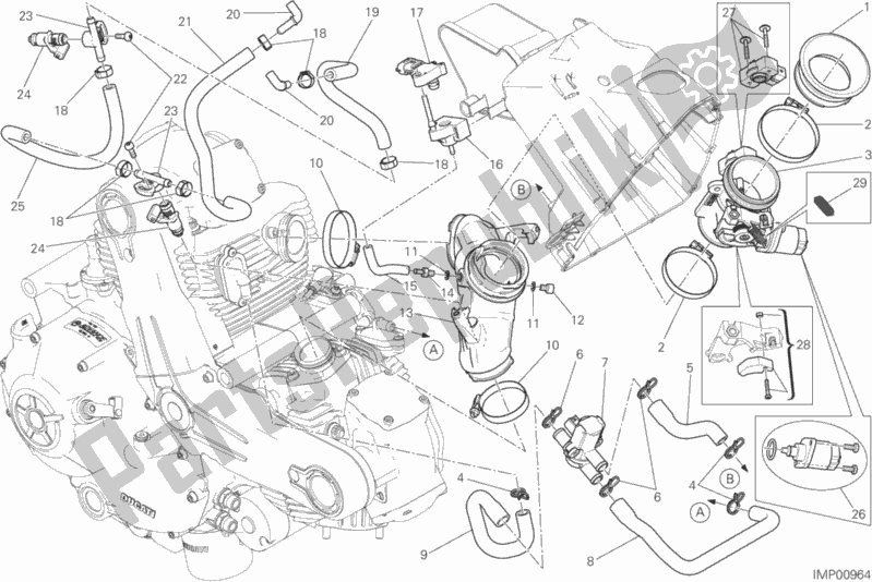 Alle onderdelen voor de 017 - Gasklephuis van de Ducati Scrambler Icon 803 2015