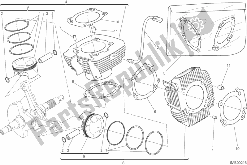 Todas las partes para Cilindros - Pistones de Ducati Scrambler Icon 803 2015