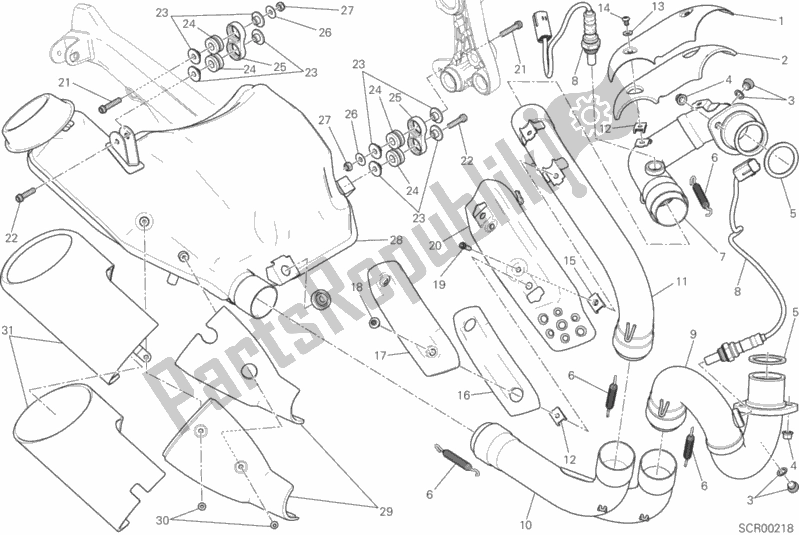 Alle onderdelen voor de Uitlaatsysteem van de Ducati Scrambler Icon 803 2015