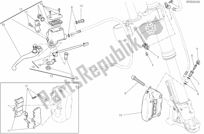 Todas as partes de Sistema De Freio Dianteiro do Ducati Scrambler Icon 803 2015