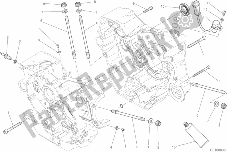 Alle onderdelen voor de Halve Carters Paar van de Ducati Scrambler Icon 803 2015