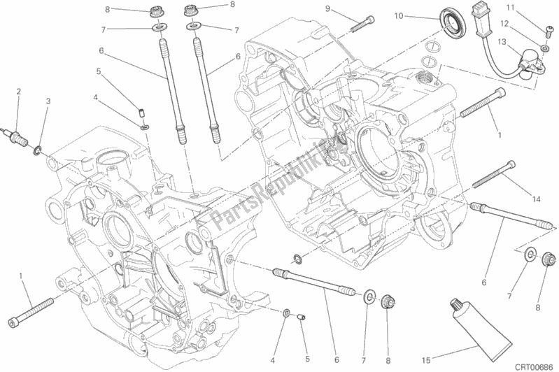 Todas las partes para Par De Medio Cárter de Ducati Scrambler Icon 803 2015