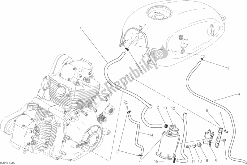 Todas las partes para Bote De Tubería De Aire Caliente de Ducati Scrambler Icon 803 2015