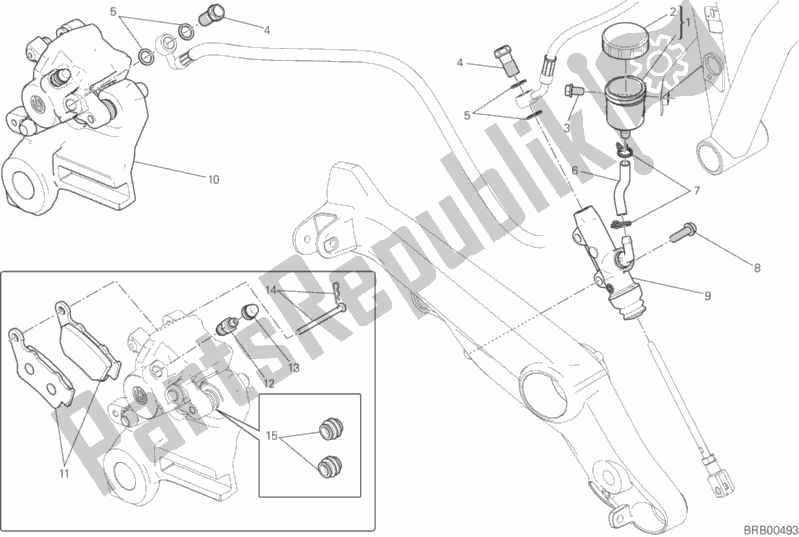 Alle onderdelen voor de Achter Remsysteem van de Ducati Scrambler Icon 803 2015