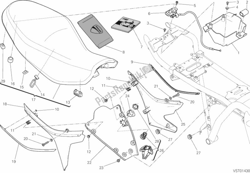 Alle onderdelen voor de Stoel van de Ducati Scrambler Icon 803 2015