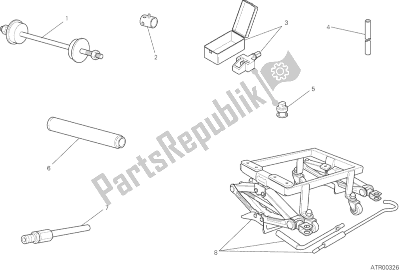 Alle onderdelen voor de Werkplaats Service Tools, Frame van de Ducati Scrambler Icon 803 2015