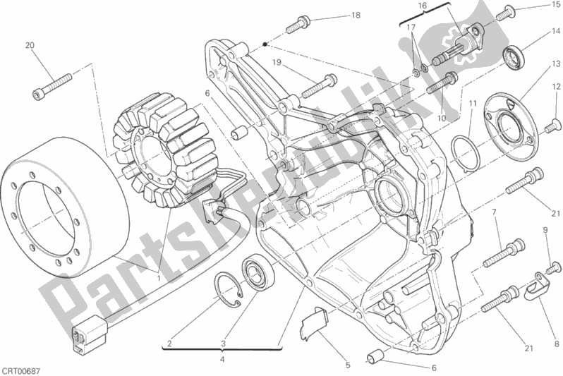 All parts for the 011 - Generator Cover of the Ducati Scrambler Icon 803 2016