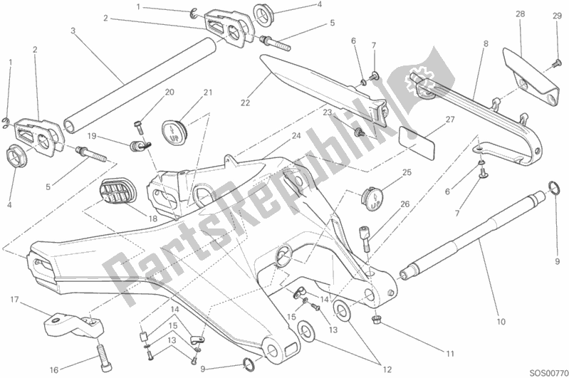 Tutte le parti per il 027 - Forcellone Posteriore del Ducati Scrambler Icon 803 2016