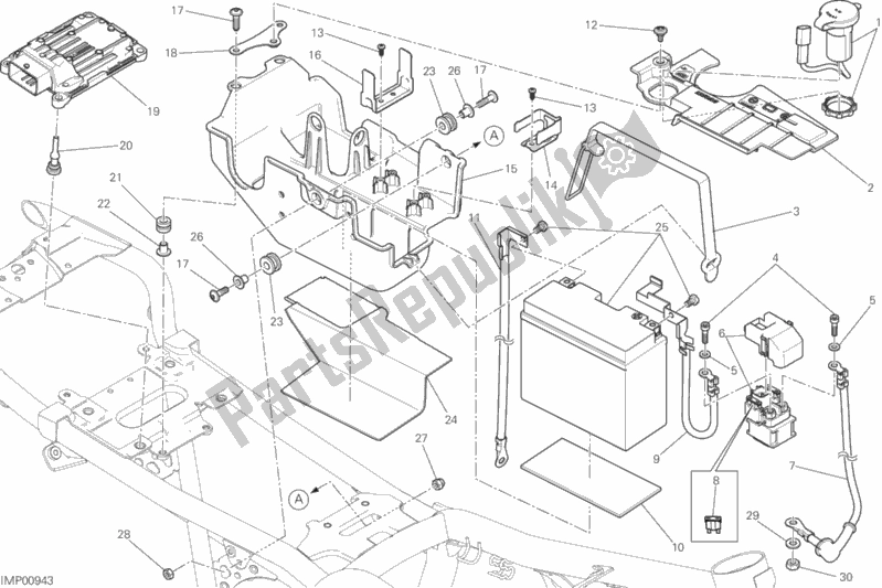 Alle onderdelen voor de Batterijhouder van de Ducati Scrambler Icon 803 2016