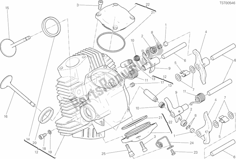 Alle onderdelen voor de Horizontale Kop van de Ducati Scrambler Icon 803 2016