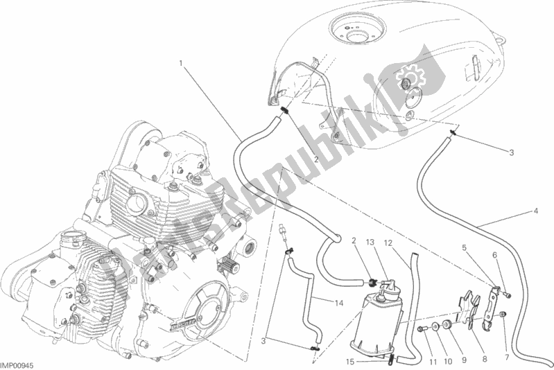 Todas las partes para Bote De Tubería De Aire Caliente de Ducati Scrambler Icon 803 2016