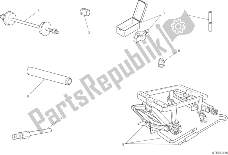 Alle onderdelen voor de Werkplaats Service Tools, Frame van de Ducati Scrambler Icon 803 2016