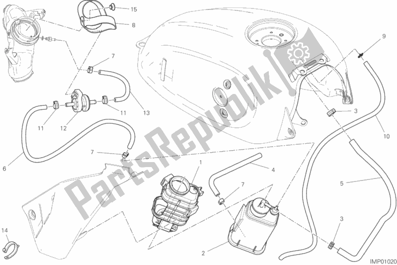 Wszystkie części do Kanister Na Gor? Ce Powietrze Ducati Scrambler Icon 803 2017