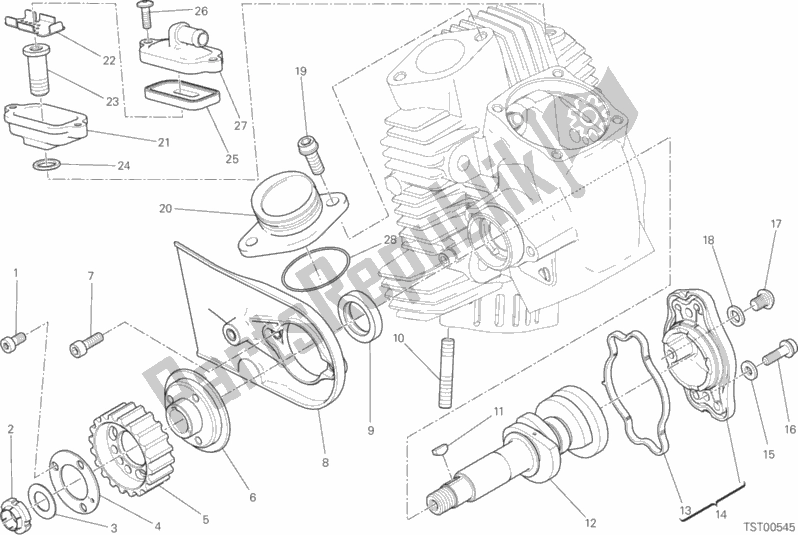 Todas las partes para Testa Orizzontale - Distribuzione de Ducati Scrambler Icon 803 2017