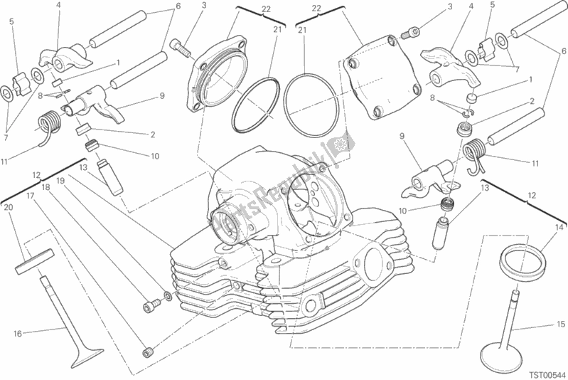 Alle onderdelen voor de Verticale Kop van de Ducati Scrambler Icon 803 2017