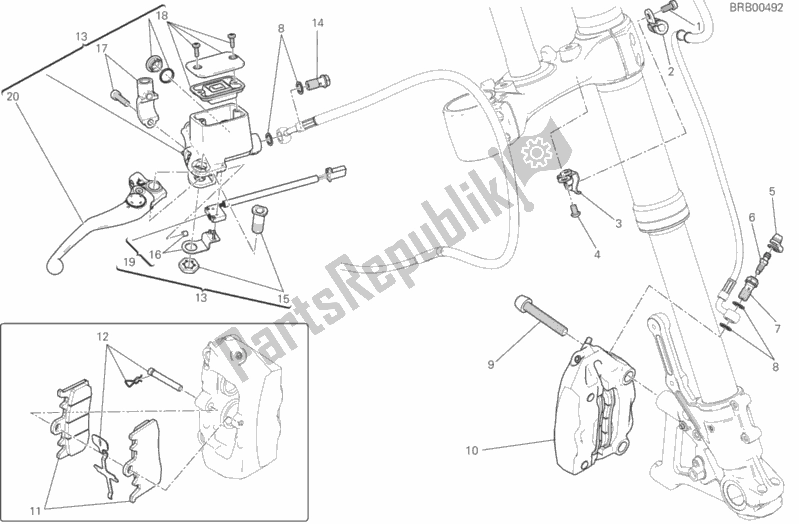 All parts for the Front Brake System of the Ducati Scrambler Icon 803 2018