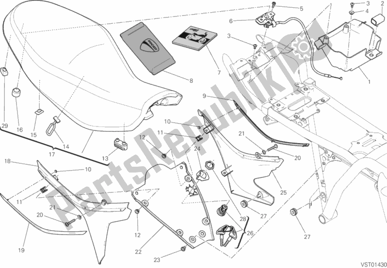 Alle onderdelen voor de Stoel van de Ducati Scrambler Icon 803 2018