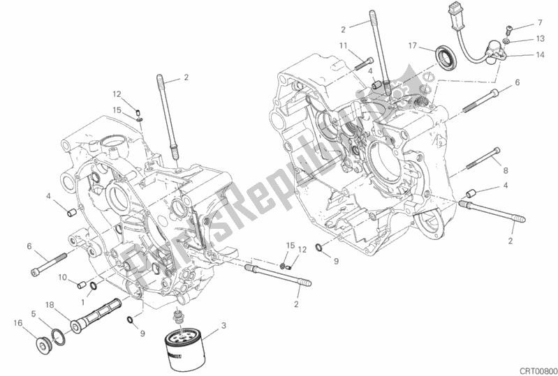 Alle onderdelen voor de 09b - Paar Halve Carters van de Ducati Scrambler Icon 803 2019