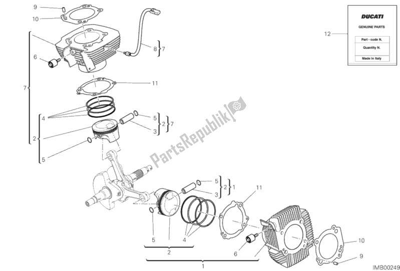 Todas as partes de Cilindros - Pistões do Ducati Scrambler Icon 803 2019