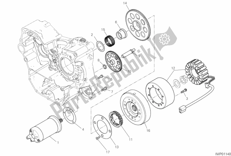 Alle onderdelen voor de Elektrisch Starten En Ontsteken van de Ducati Scrambler Icon 803 2019