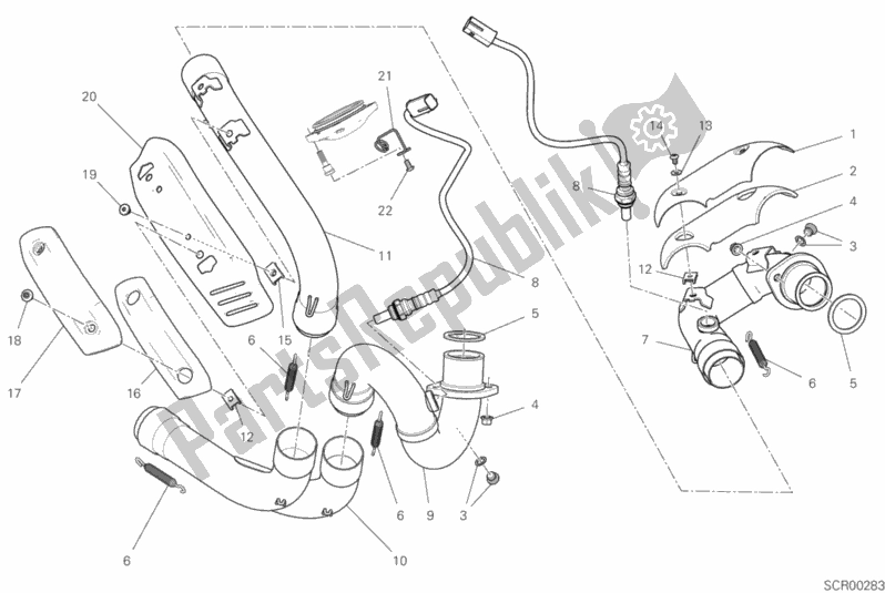 Alle onderdelen voor de Uitlaatpijp Assy van de Ducati Scrambler Icon 803 2019