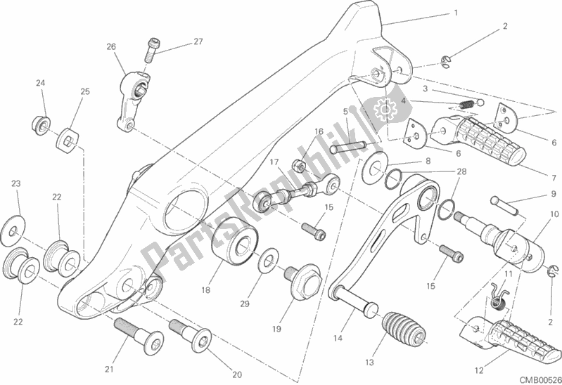 Todas las partes para Reposapiés, Izquierda de Ducati Scrambler Icon 803 2019