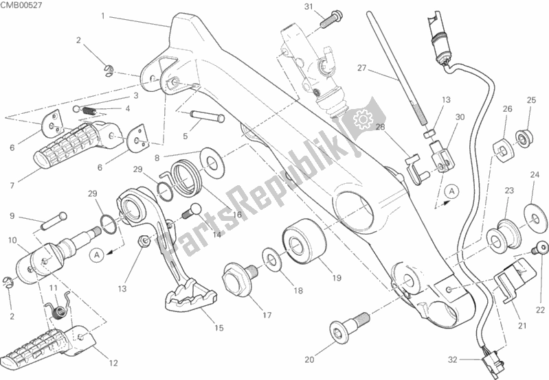 Alle onderdelen voor de Voetsteunen, Juist van de Ducati Scrambler Icon 803 2019