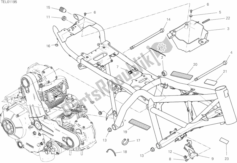 Alle onderdelen voor de Kader van de Ducati Scrambler Icon 803 2019