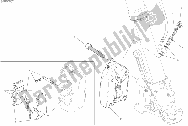 Tutte le parti per il Sistema Frenante Anteriore del Ducati Scrambler Icon 803 2019