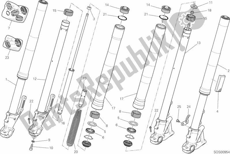 Todas las partes para Tenedor Frontal de Ducati Scrambler Icon 803 2019