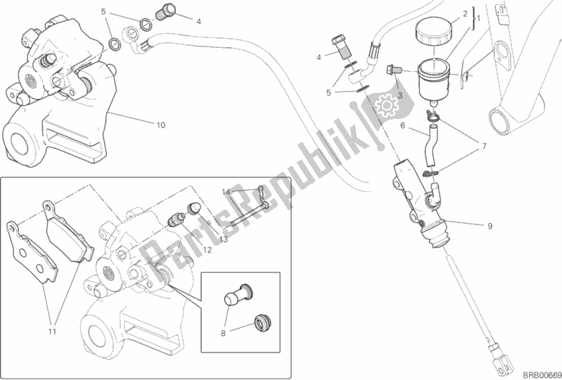 Alle onderdelen voor de Achter Remsysteem van de Ducati Scrambler Icon 803 2019