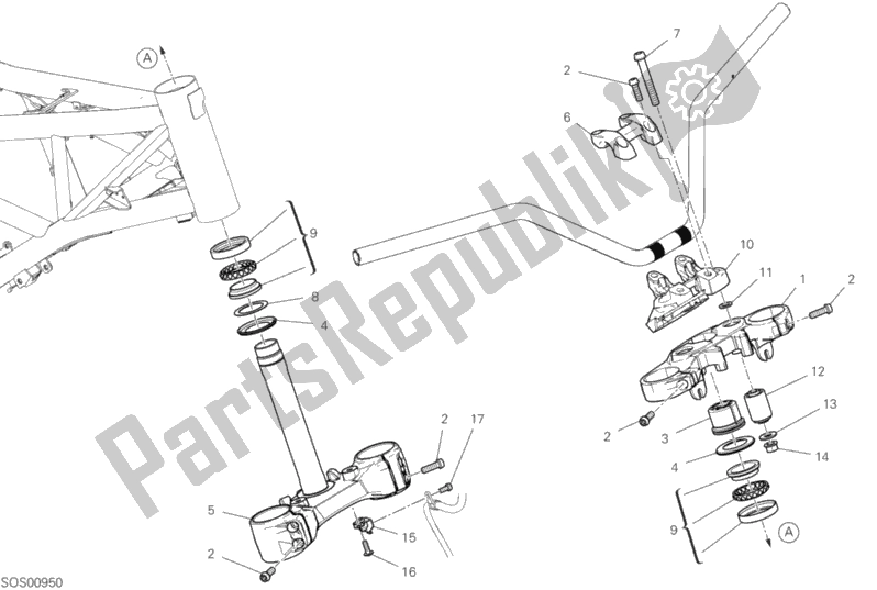 All parts for the Steering Assembly of the Ducati Scrambler Icon 803 2019
