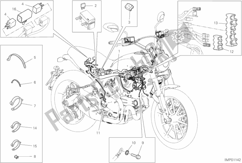 Alle onderdelen voor de Voertuig Elektrisch Systeem van de Ducati Scrambler Icon 803 2019