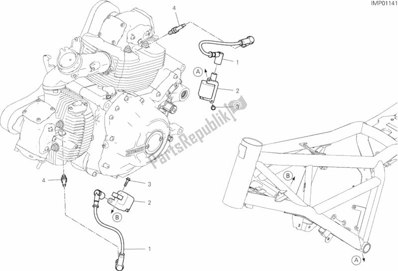 Alle onderdelen voor de Kabelboom (spoel) van de Ducati Scrambler Icon 803 2019