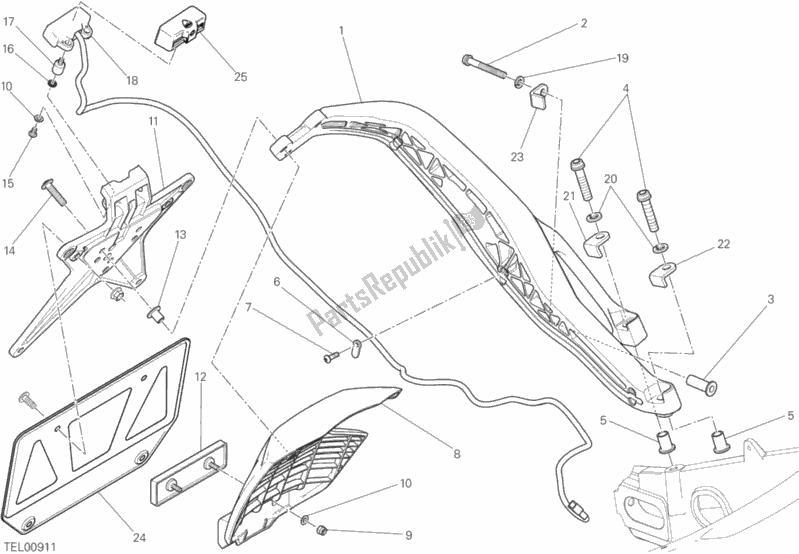 Todas as partes de 21a - Porta-placa do Ducati Scrambler Icon 803 2020