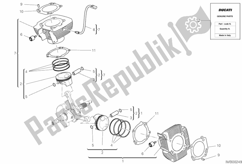 Todas as partes de Cilindros - Pistões do Ducati Scrambler Icon 803 2020